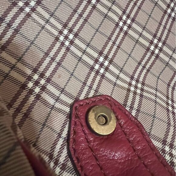 AUTHENTIC BURBERRY Blue Label Crossbody Bag Red Shoulder Check - Picture 5 of 11